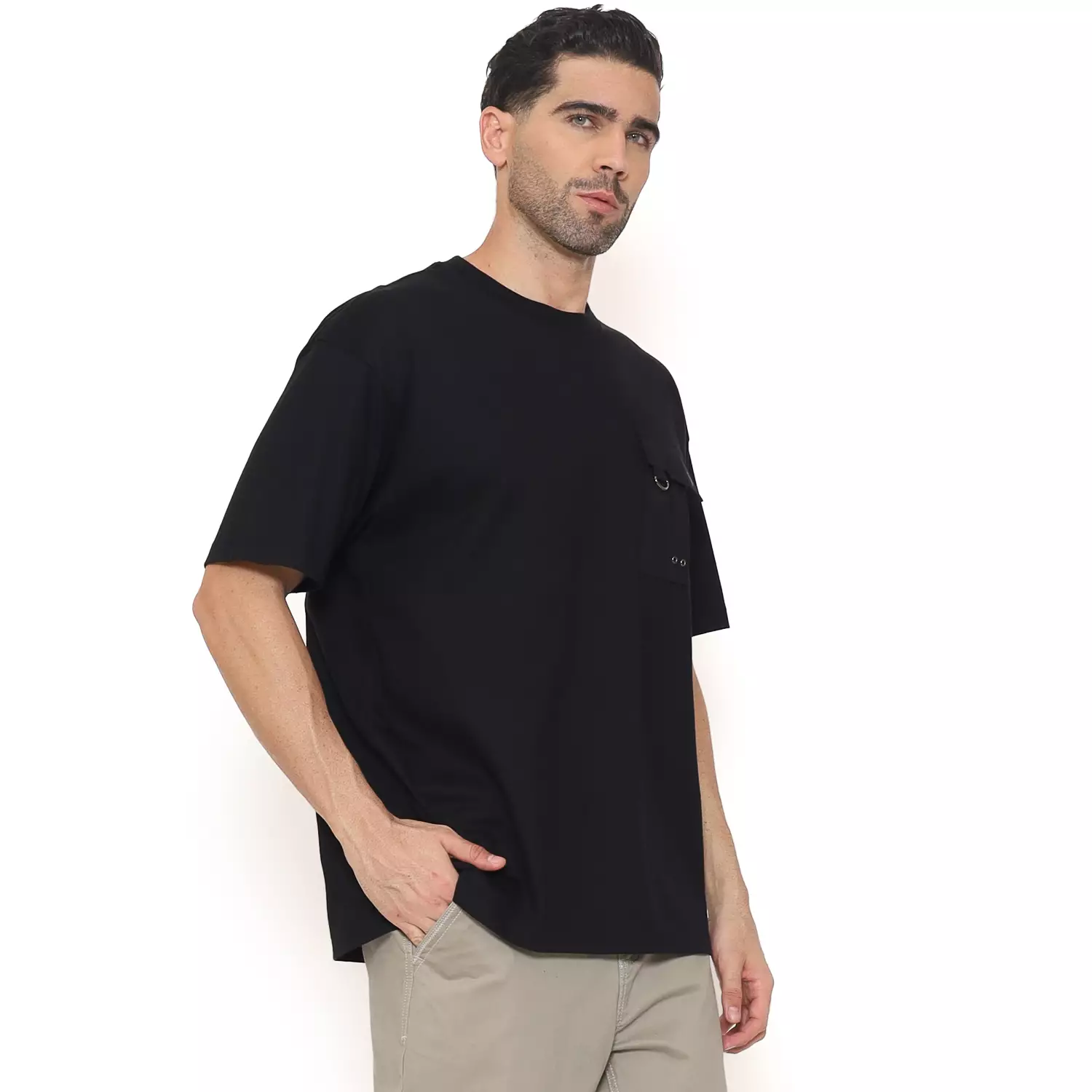 Voxfly Kaos Lengan Pendek Outer Space Oversize Men Tee Black Planet Surf