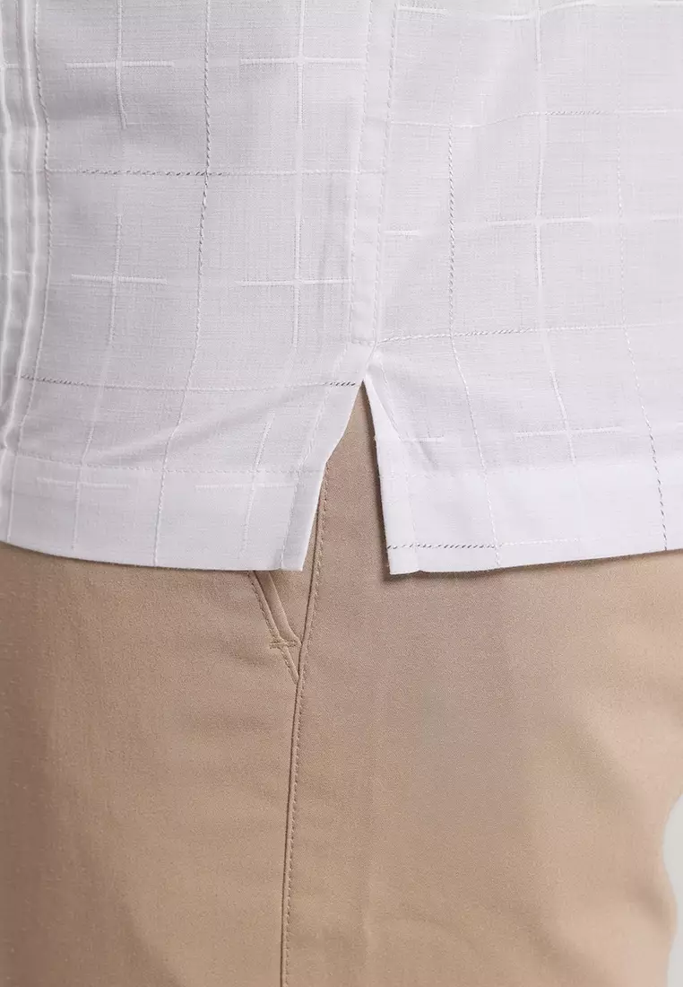 MOC Kemeja Koko Lengan Pendek Pria Hamid - White
