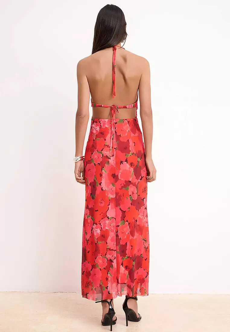 Floral Tulle Maxi Dress
