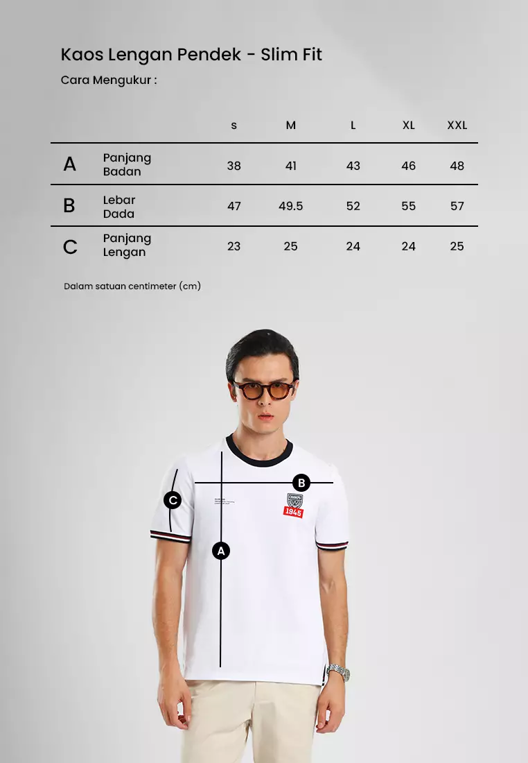 Manzone - Kaos Lengan Pendek Pria Id Wiratama Slim Fit - White Colour White