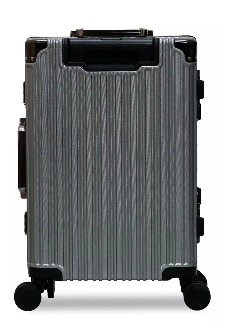 Carlton Koper Alumunium Frame Size 20 Inch Suitcase Unisex TSA Lock Material Polycarbonate ORIGINAL - Silver