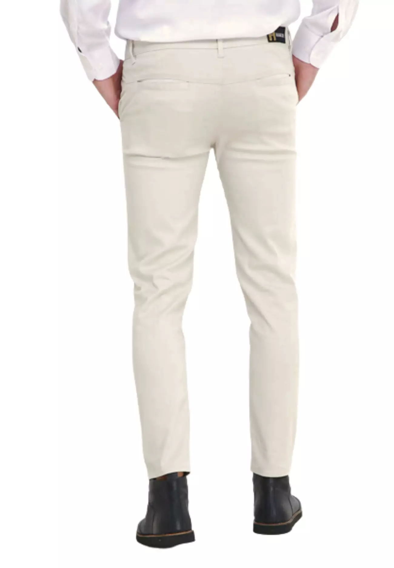 Locko Celana Panjang Chino Pria Polos Slim Fit Casual Long Pants Material Twill Sweding ORIGINAL - Cream
