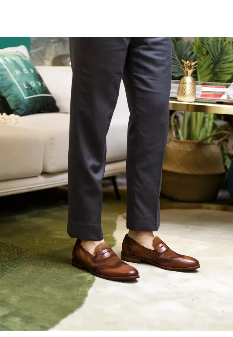 Malmesbury復古真皮布洛克鞋BL05-58