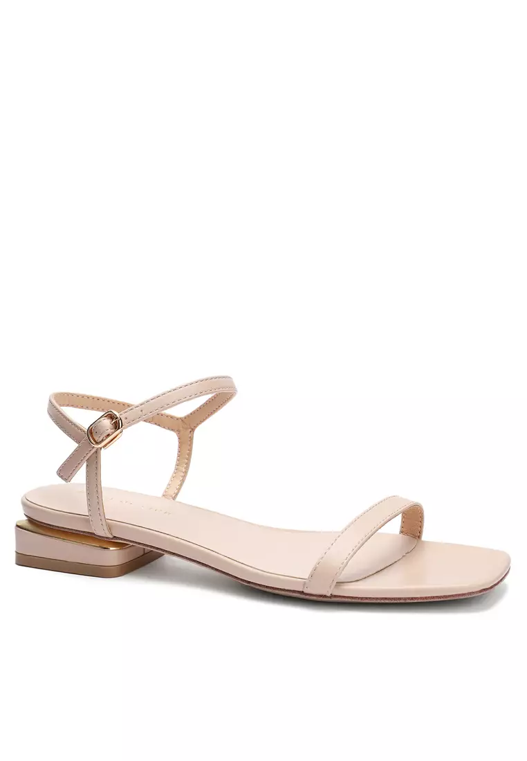 Nude ankle strap flat deals sandals