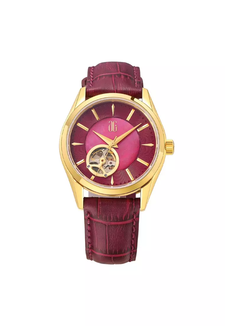 Aries Gold Aries Gold Goldex 8023 Red Dial And Leather