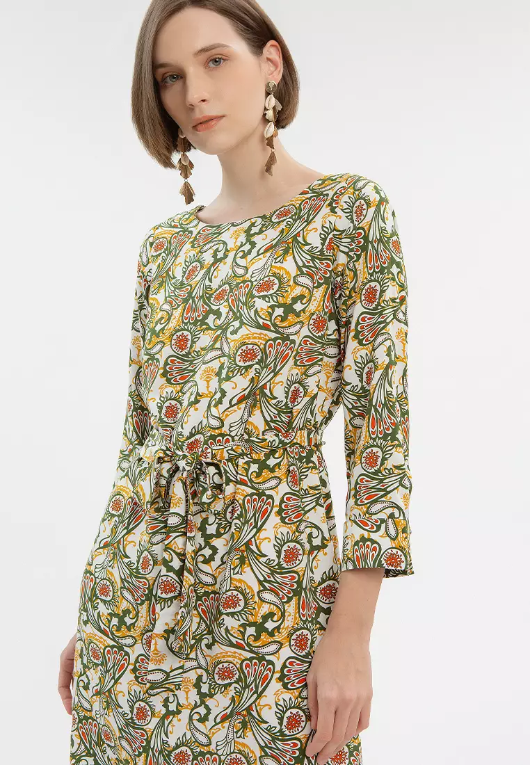 Minimal Ashka Dress Green Warna GREEN - Ukuran S