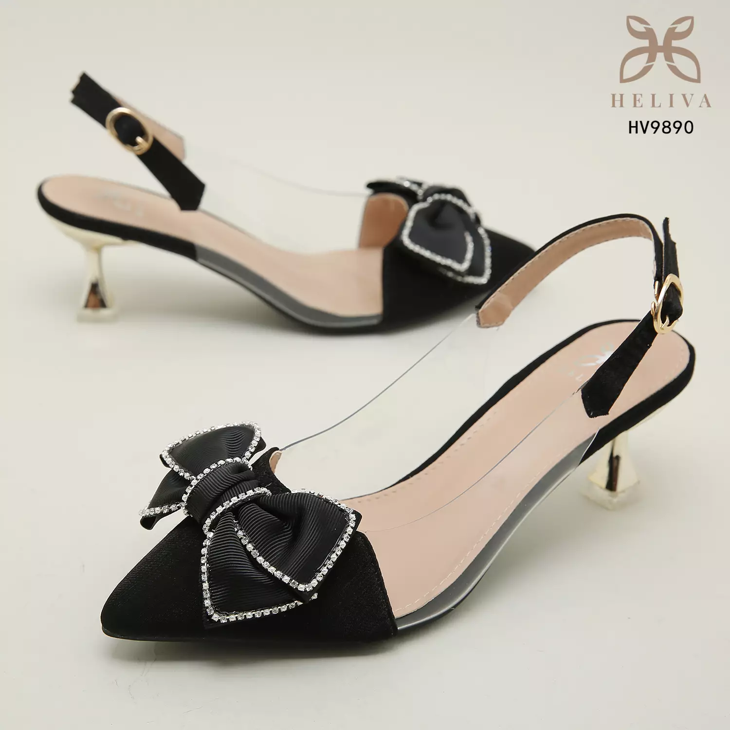 Heliva Linda High Heels Women Sling Back Shoes Butterfly Bow