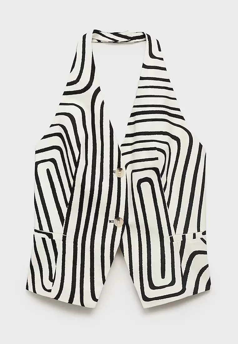 Geometric-Print Waistcoat