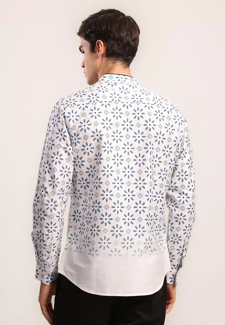 MOC Kemeja Shanghai Lengan Panjang Pria Azam - Blue