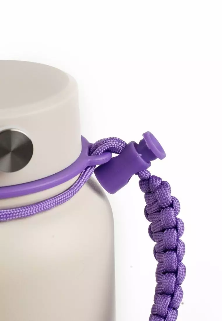 Crossing Paracord Bottle Carrier Strap with Carabiner - Purple