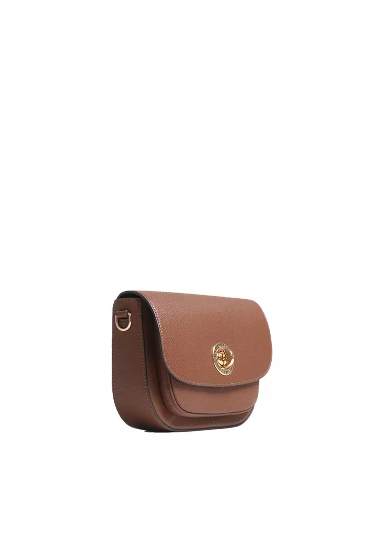 Marc Jacobs Large Signet Turnlock Saddle Bag In Cognac 4F3HMS013H02