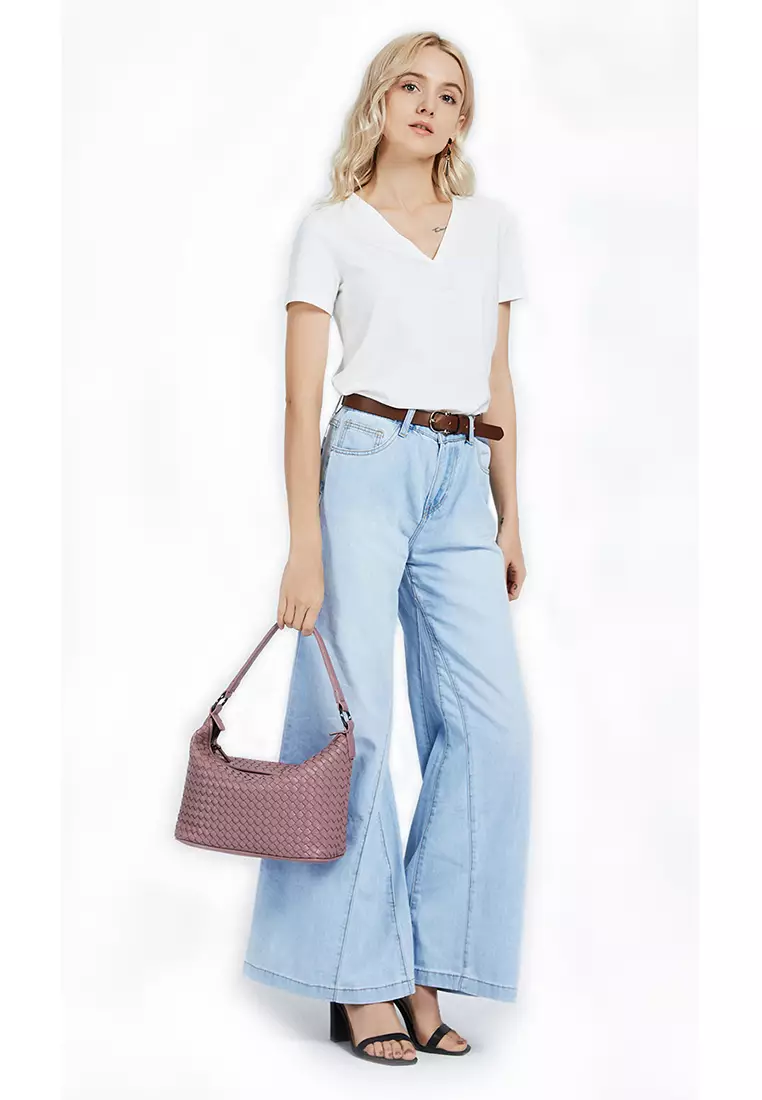 Faux Leather Woven Hobo Bag CX-B707