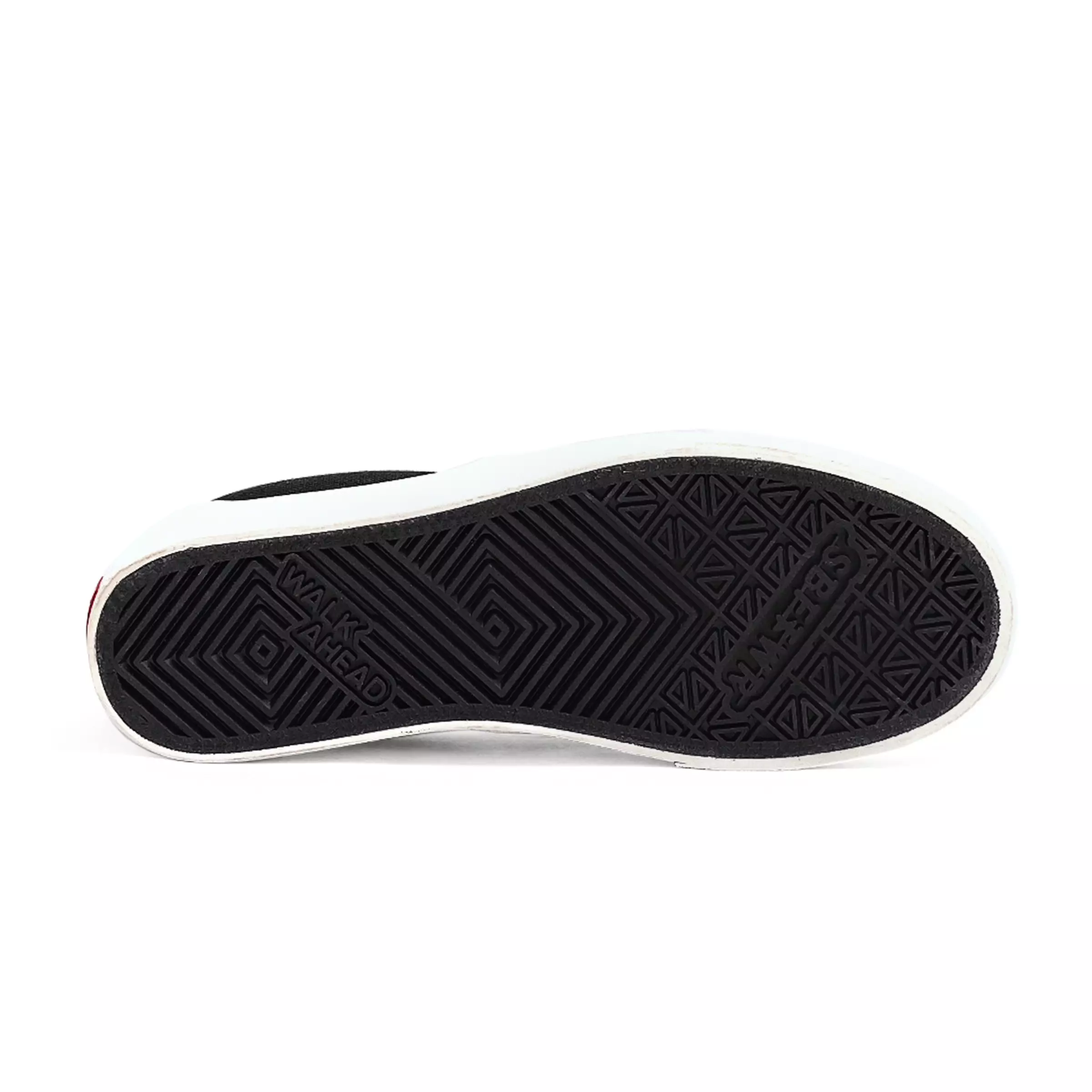 SABA Vintage Slip On ALL Black White - Sepatu Sneakers Casual Pria Wanita