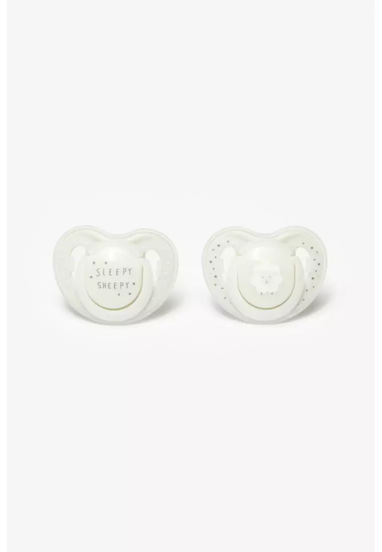 Orthodontic Soothers 2 Pack 6 months Off White