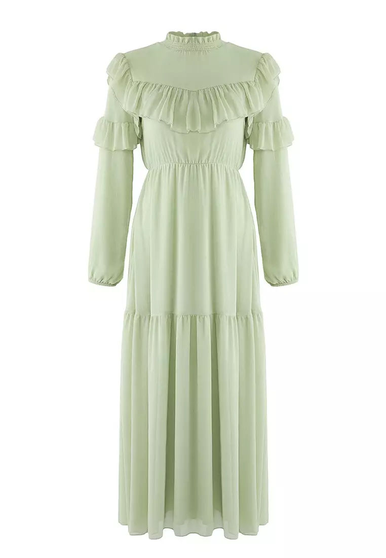 Mint Chiffon Lining Woven Dress Tctss25Eb00108
