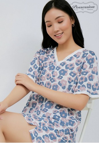 Possession navy Possession Pajamas Set Short 7134 Wh-Nv 3053AAA877155DGS_1