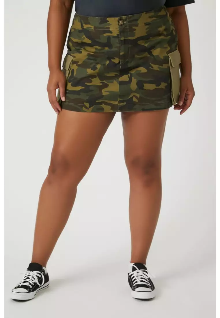 Buy FOREVER 21 Plus Size Camo Print Cargo Mini Skirt 2024 Online