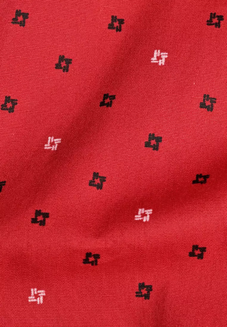 Crocodile EAST 2019 Red - Men Shirt Kemeja Lengan Pendek - Relax Fit - Katun