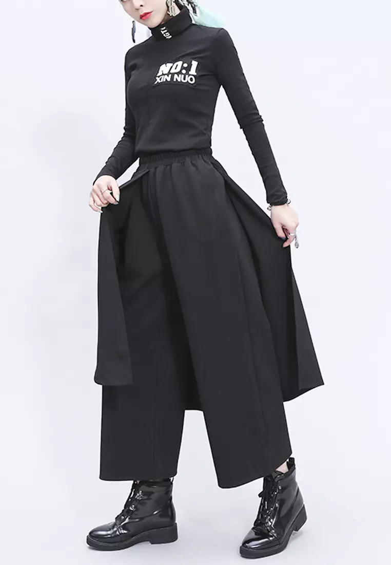 VANSA Stylish Irregular Slit Wide-leg Pants VCW-P1195