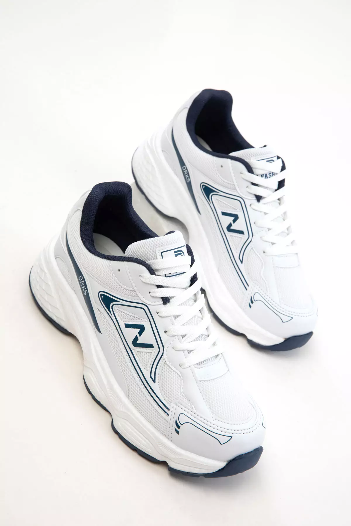 White-Navy Blue Women's Sneaker 20762