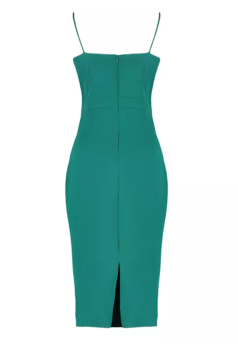 Plus Size Fitted Asymmetrical Midi Dress
