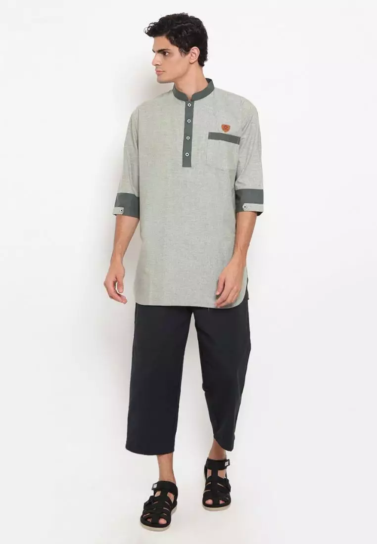 Zayidan Baju Koko Gamis Muslim Pria Nazeef - Mint