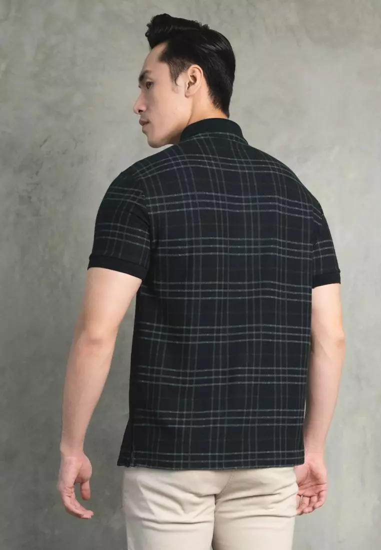 Kale / PARVIS Black / Polo Shirt Pria / Atasan Kaos Polo Pria / Kaos Polo Berbahan Cotton Pique / Polo Shirt Slim Fit