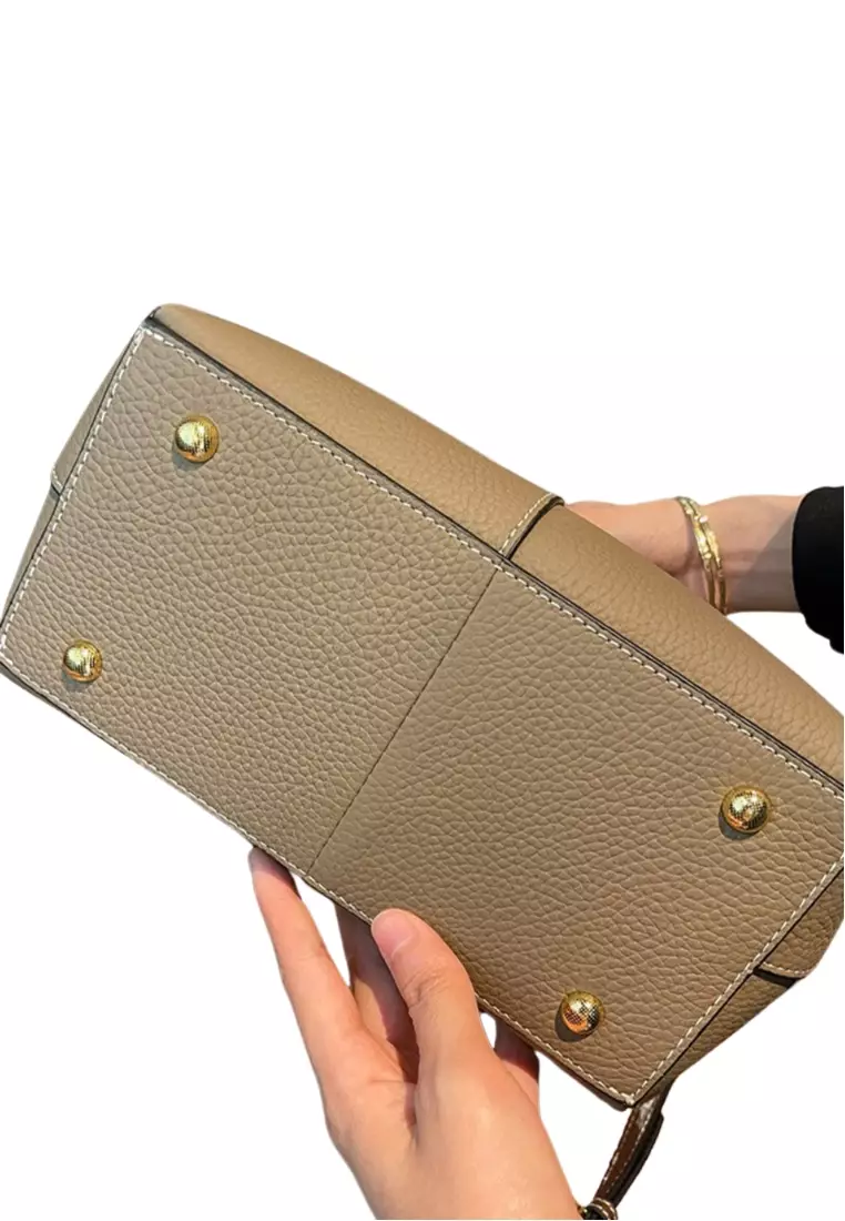 Women's Classic Cowhide Leather 2-Ways Crossbody Bags Hand Bags