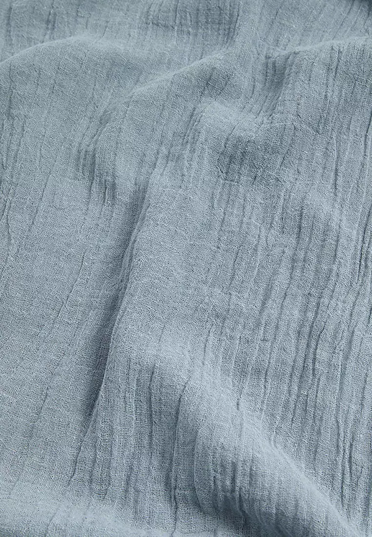 Linen Blend Fringed Scarf