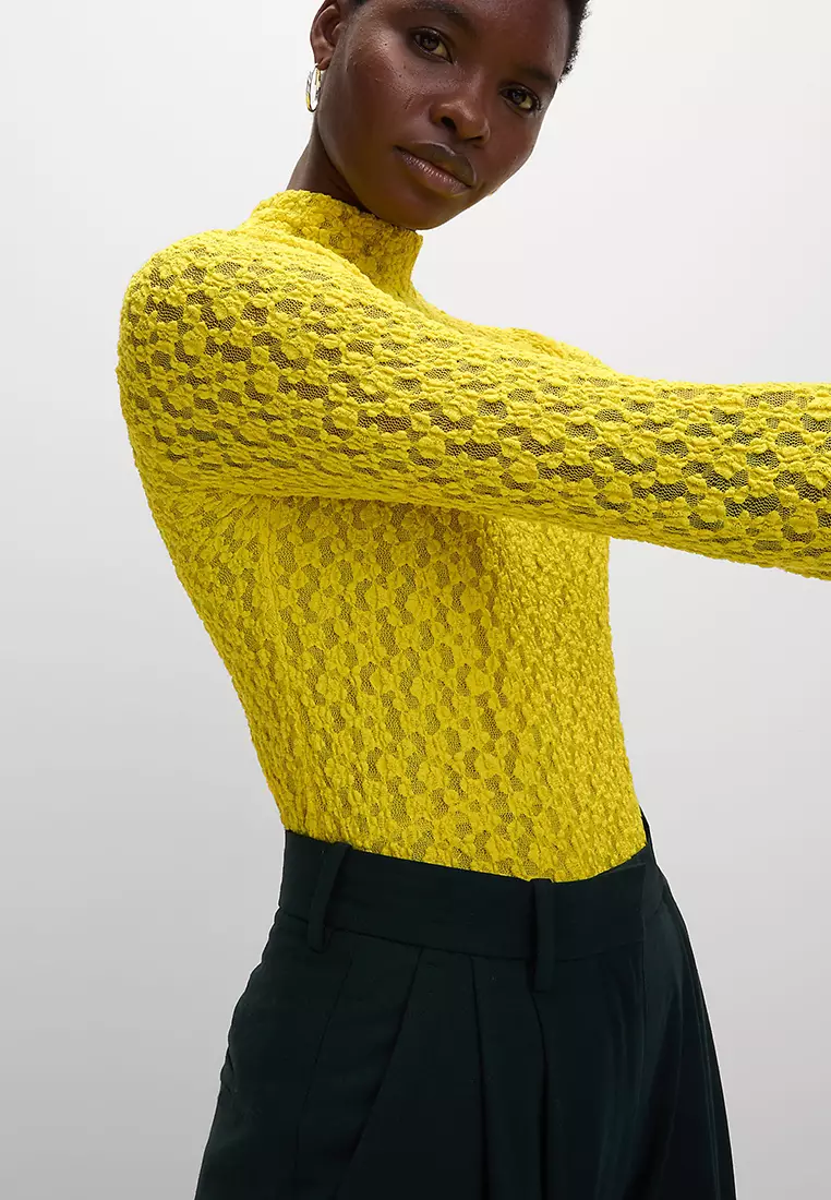 Cotton Blend Lace Top