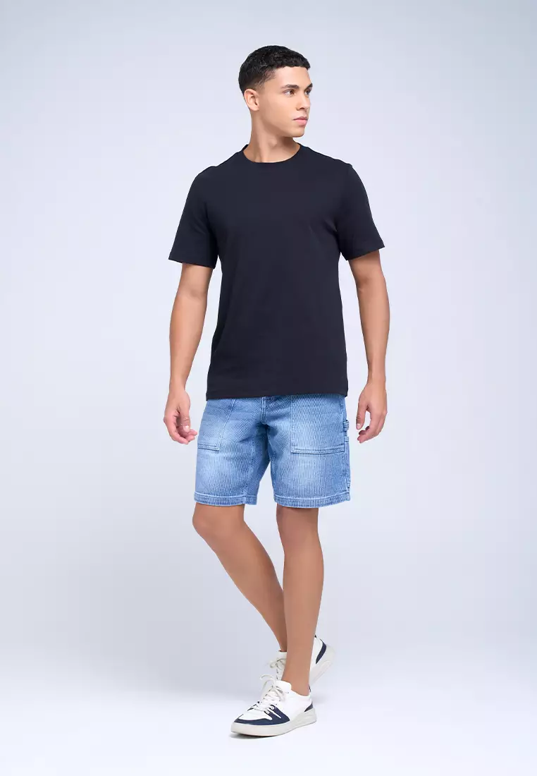 MANZONE - Kaos Lengan Pendek Pria Roudy 07 Slim Fit - Black