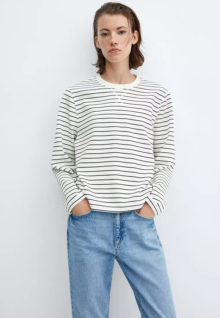 Buy Mango Striped Sweatshirt Online | ZALORA Malaysia