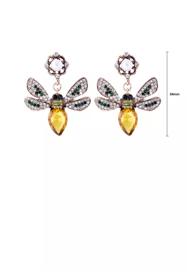 White gold sale bee earrings