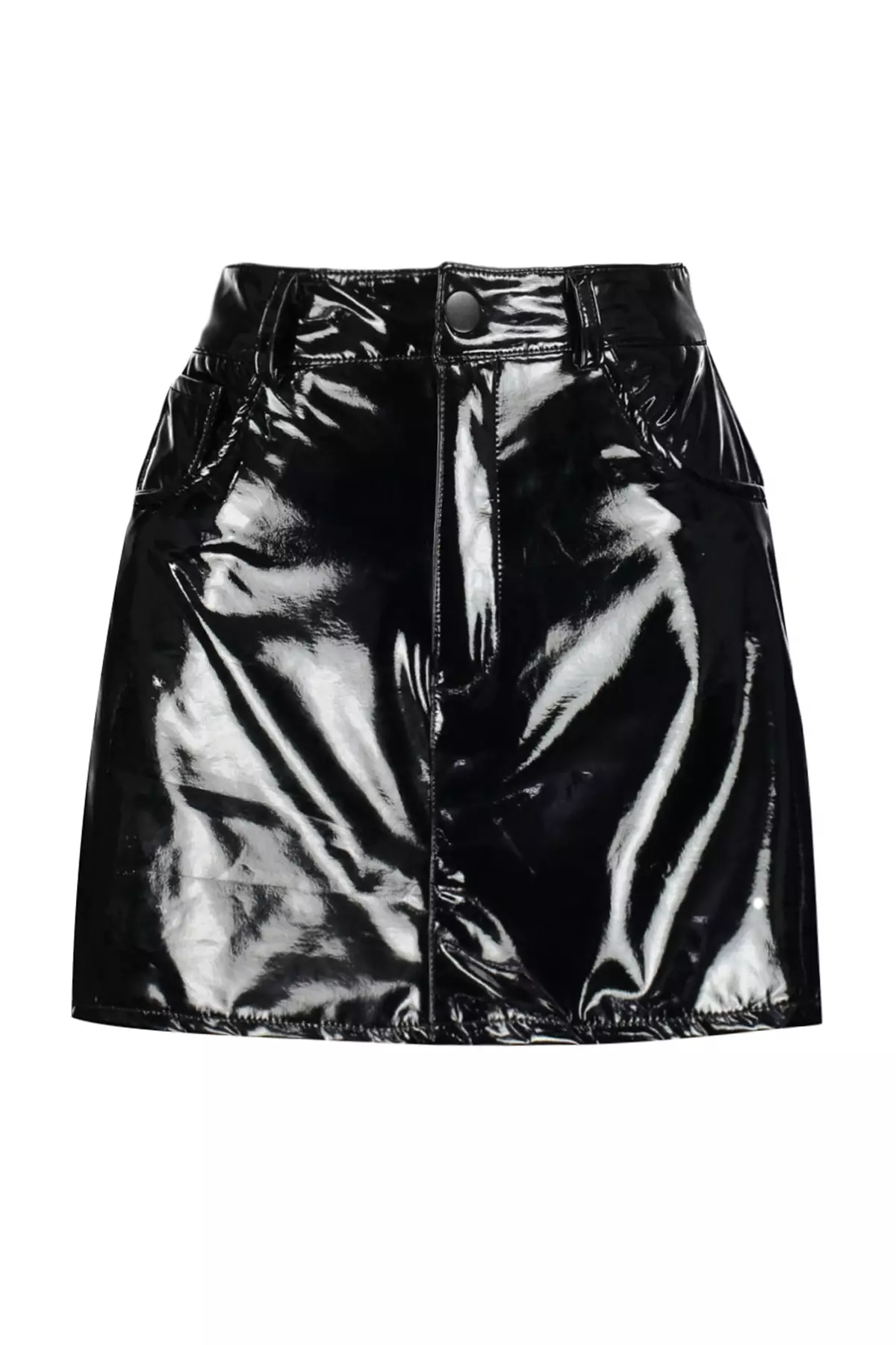 Shiny Faux Leather Skirt