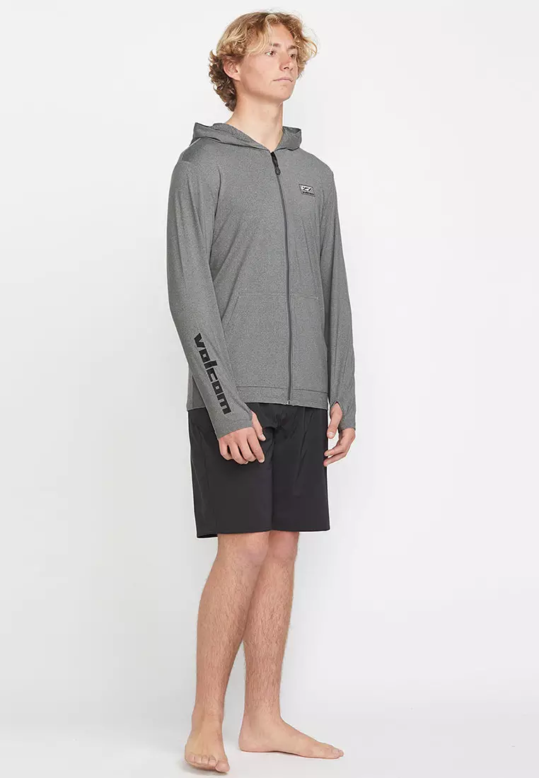 MTG MODSTONE LOOSE ZIP LONG SLEEVE RASHGUARD HEATHER GREY