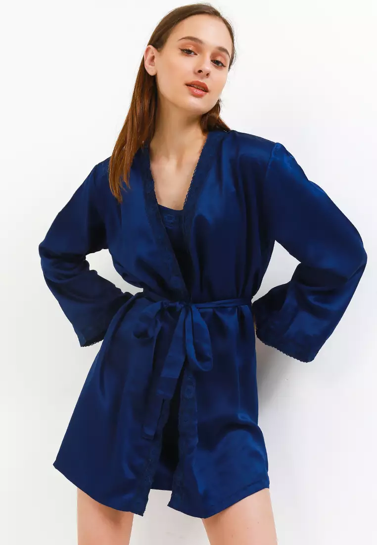 Kimono Satin Silk Seksi Sexy Couple Mens Set Tanktop Sleepwear