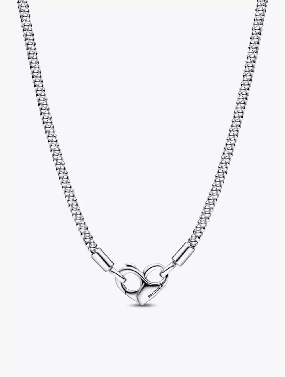 Rocker chain sterling silver necklace with heart clasp