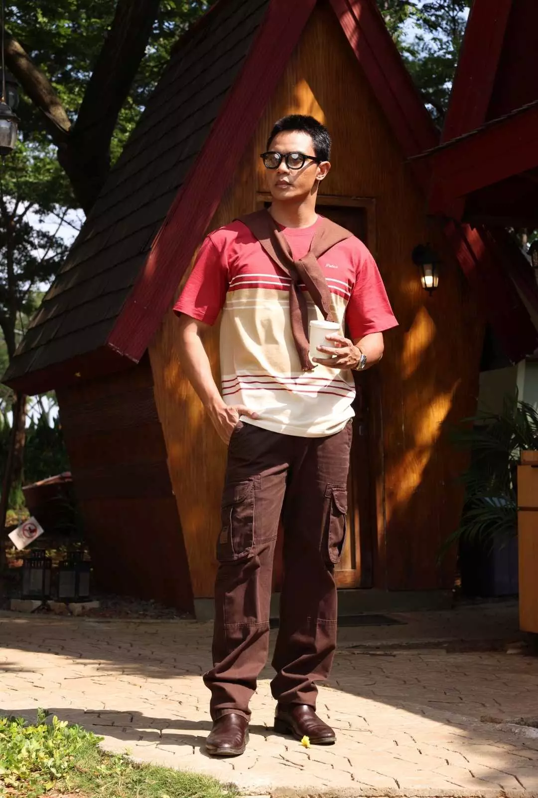 POLICE T-Shirt Salur Bordir Cotton Premium Tebal Pria 53006