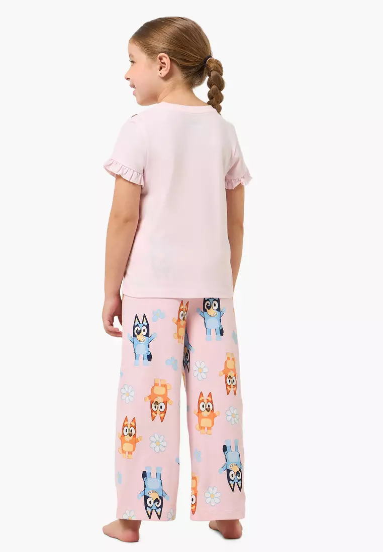 Babyshop Bluey Cotton Crew Neck Short Sleeves Pyjama Set With Bluey Print