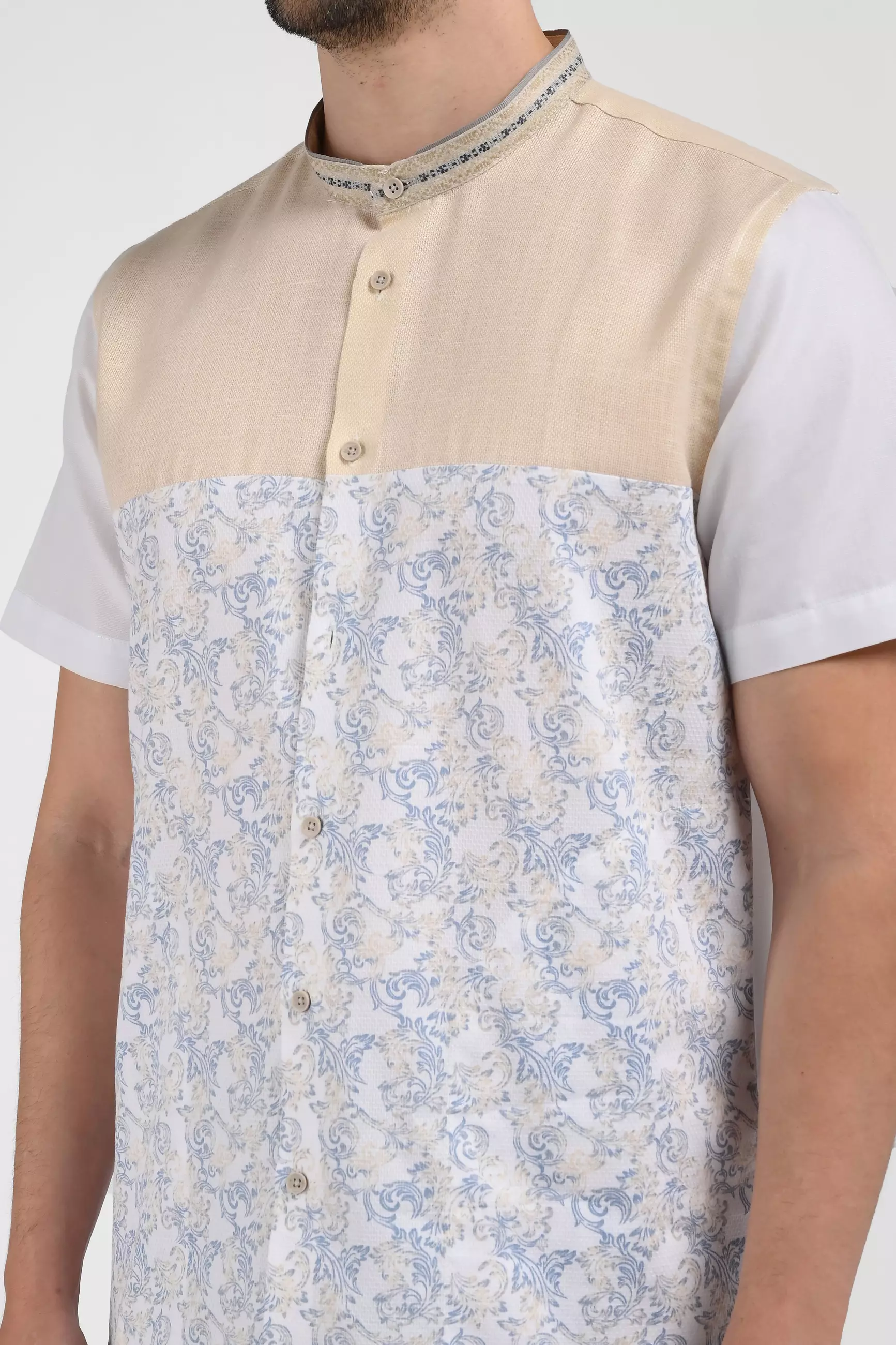 MOC Kemeja Koko Lengan Pendek Pria RAKHARO-WHITE