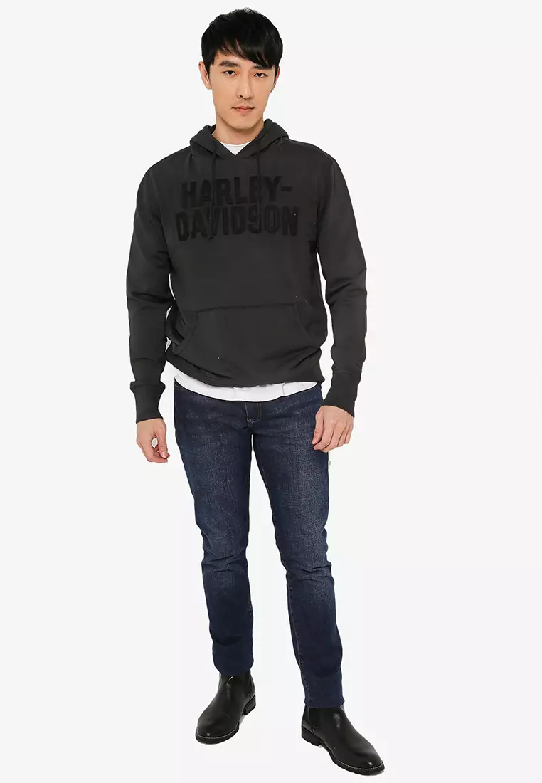 Harley-Davidson Men's Felt Lettering Pullover Hoodie