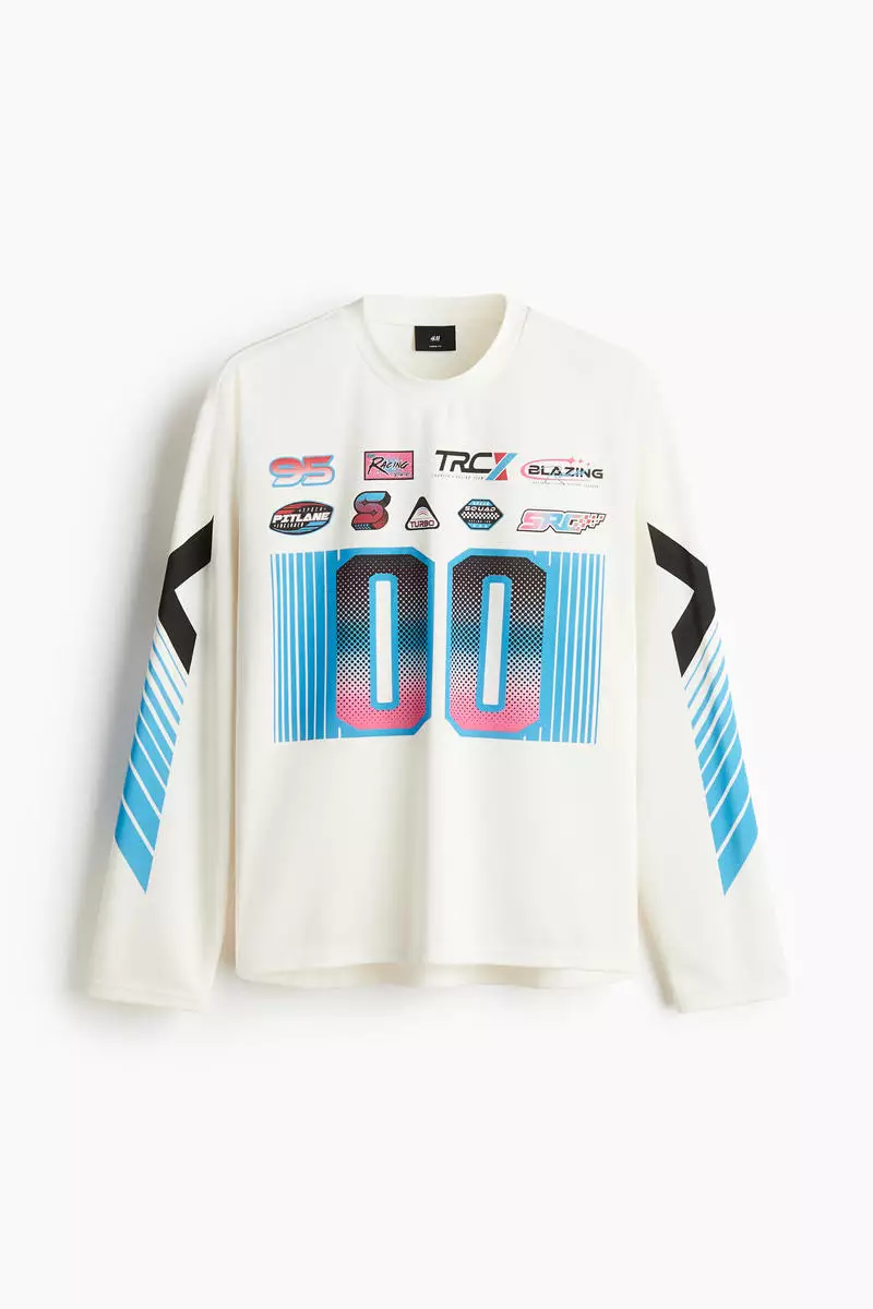 Loose Fit Long-sleeved mesh top