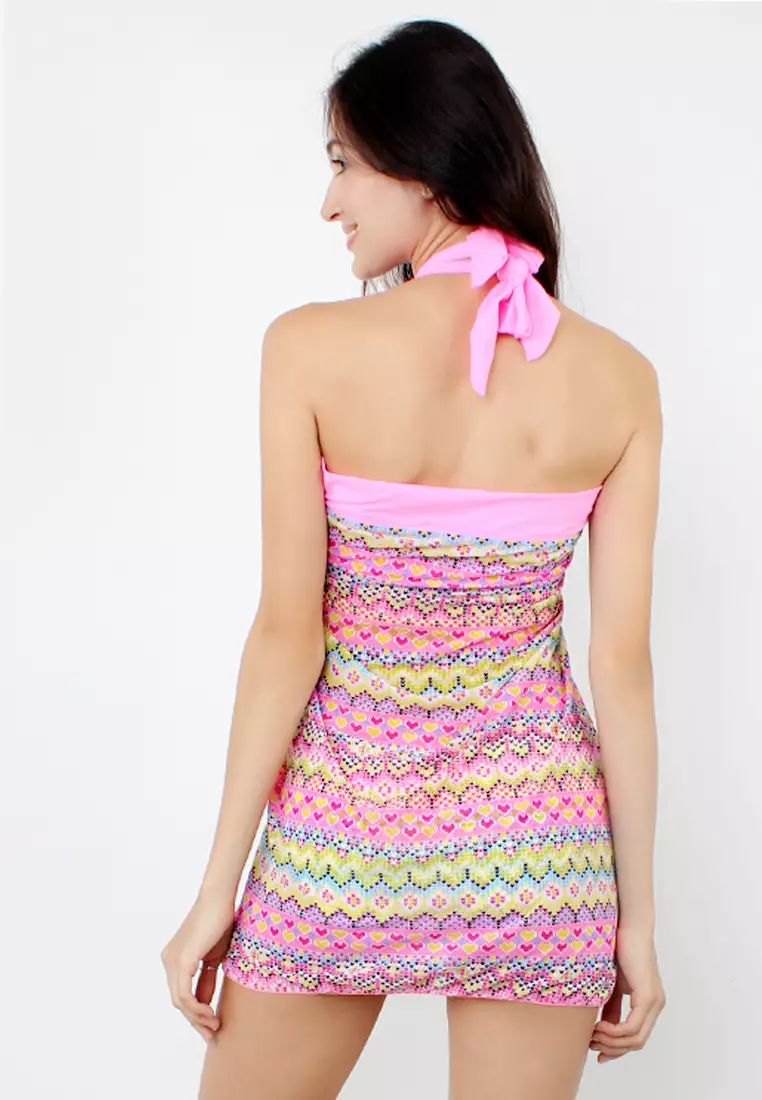 Buy OOTD Tribal Heart Bikini with Wrap Around Cover Up Set 2024 Online