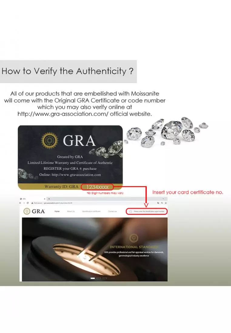 Berlian Moissanite La Rose Pendant [GRA CERTIFICATE MOISSANITE DIAMOND] - Kalung 1ct Moissanite Diamond 925 Silver CELESTA by Her Jewellery