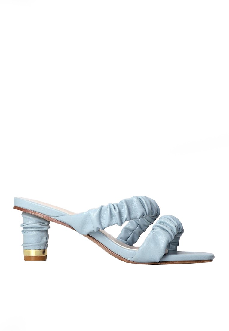 VANSA Ruffled Strap Mid-heel Sandals VSW-S3651801