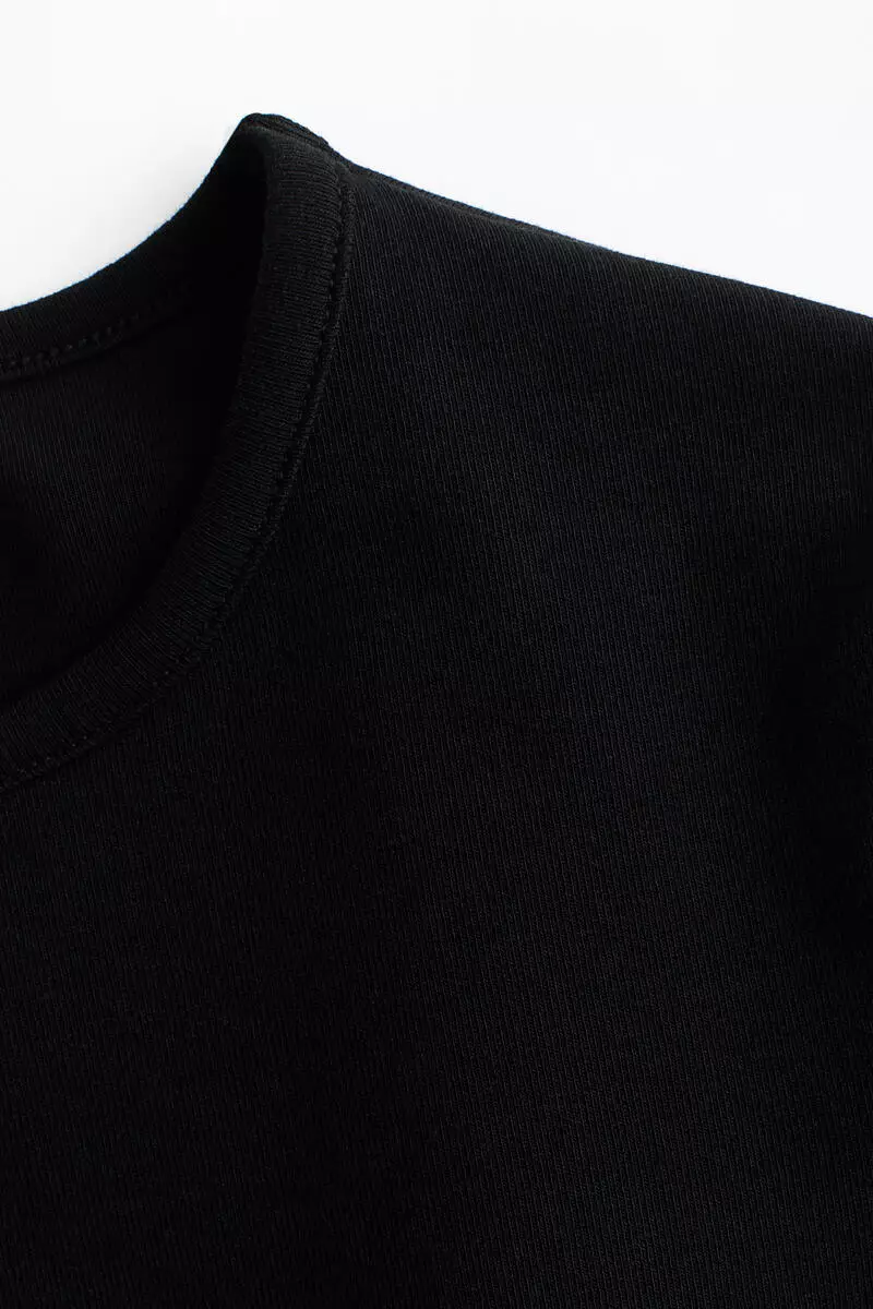 Integral-bra cotton T-shirt