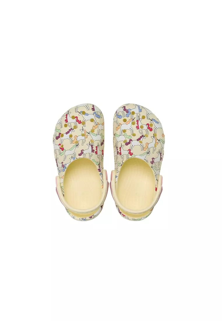 Toddler's Classic Unicorn Graphic Clog in Yellow Light