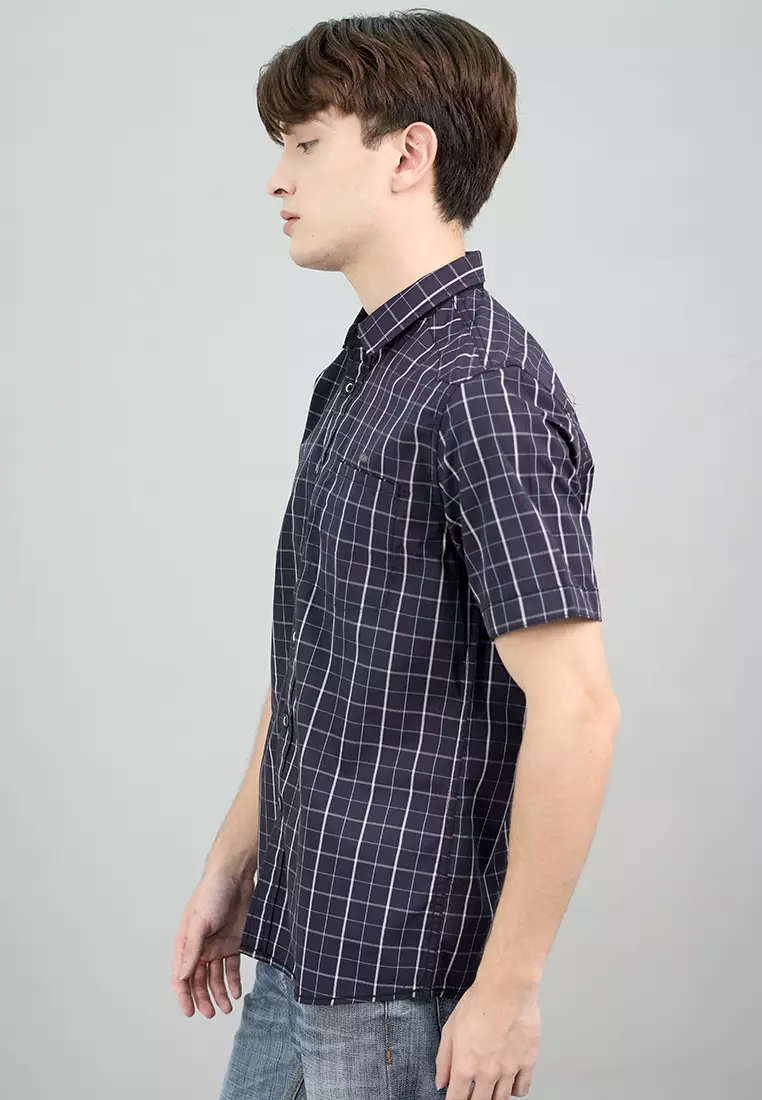 LGS - Slim Fit - Kemeja Kotak Pria - Casual Shirt - Squaro Collection - Mukti - Motif - JSH