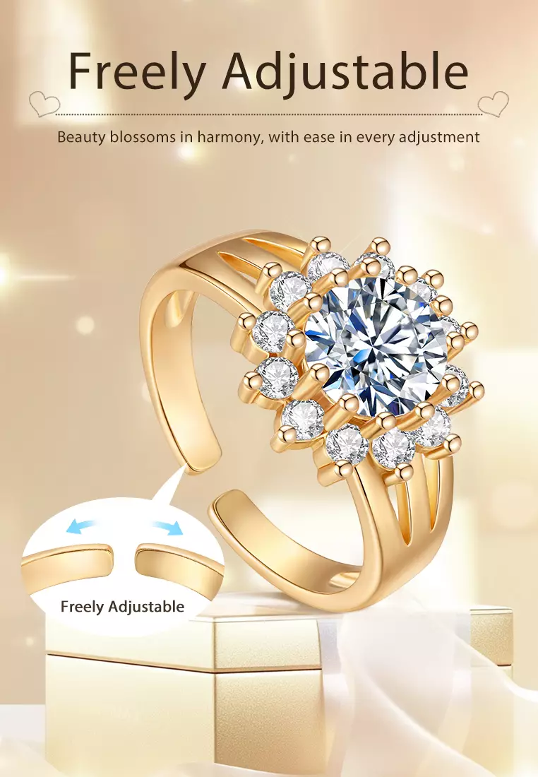 Cincin Wanita Original R020 Korea Berlian Titanium Perhiasan Cewek Adjustable Rings Kotak Indah