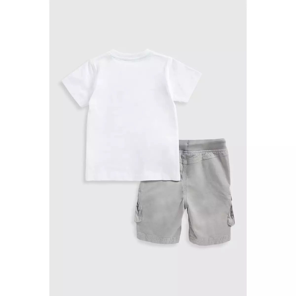 Mothercare T-Shirt and Cargo Shorts Set - Set Pakaian Anak Laki-laki (Putih)